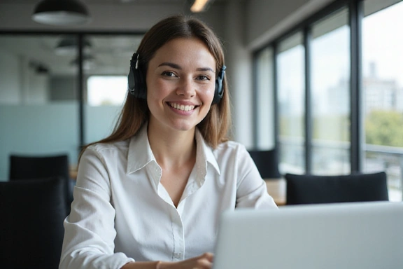 Customer support representative helping a client