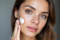 Woman applying Youthful Radiance Anti-Aging Cream